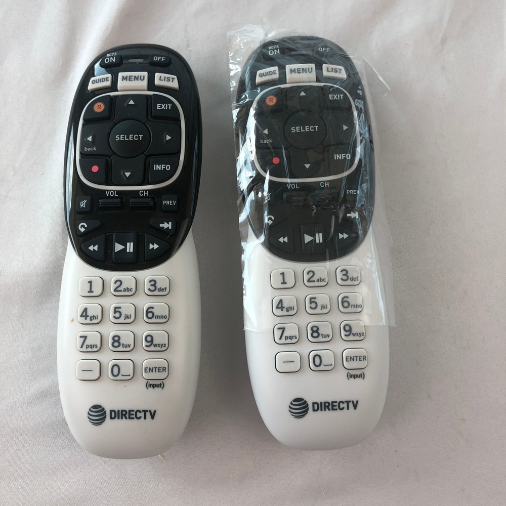 Lot of 2 Directv RC73 Genie Remote Controls RF Capability White Black Remote